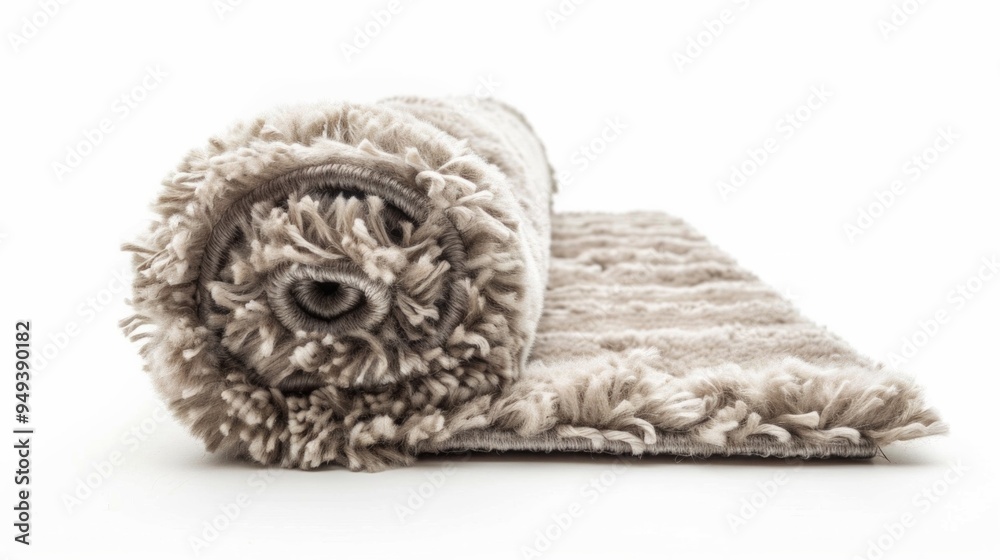 Rolled soft carpets isolated on white Rolled soft carpets isolated on white