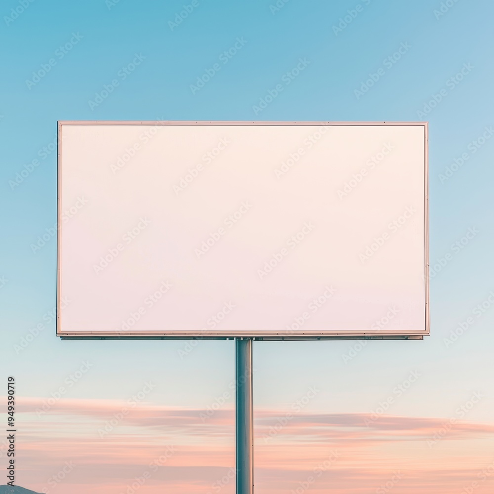 Obraz premium Blank Billboard Advertising Space Against Sky