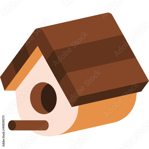 Spring Birdhouse Illustration