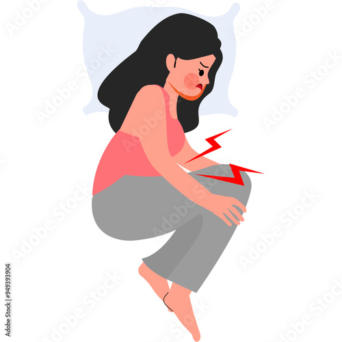 Woman with abdominal pain vector