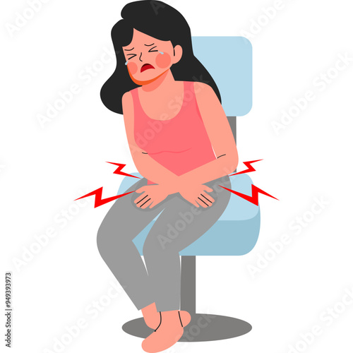 Woman with abdominal pain vector