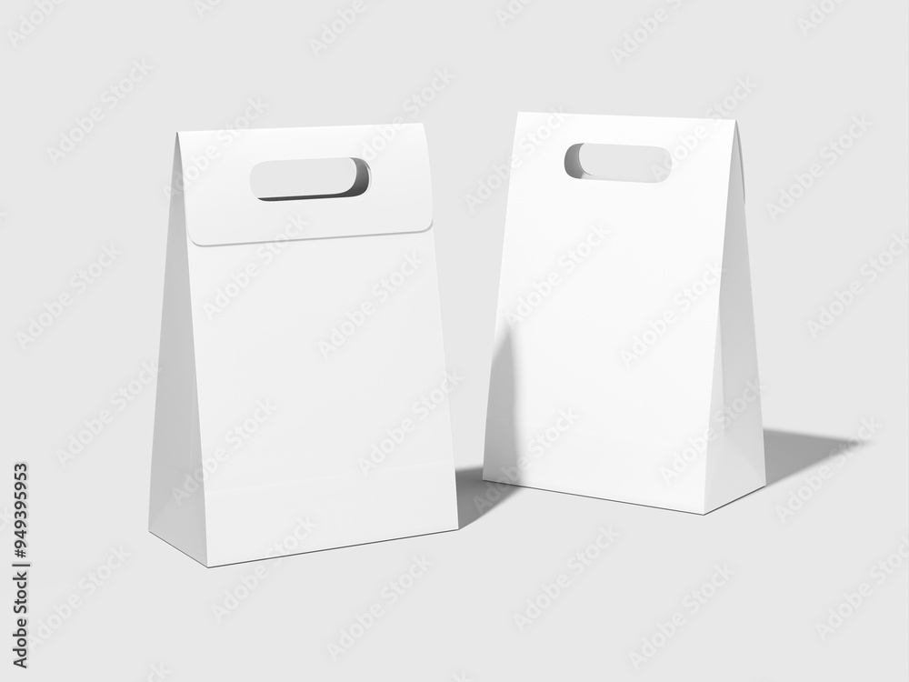 Blank White Takeaway Package 3D Mockup Blank White Takeaway Package 3D Mockup