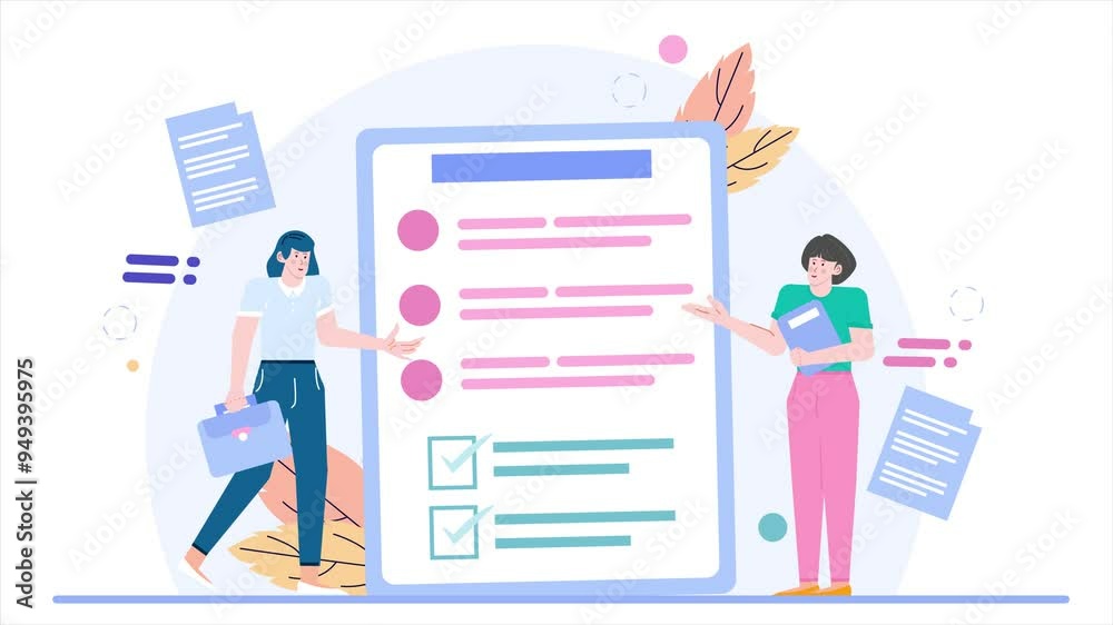 teamwork brainstorming business document and plan illustration business animated video teamwork brainstorming business document and plan illustration business animated video