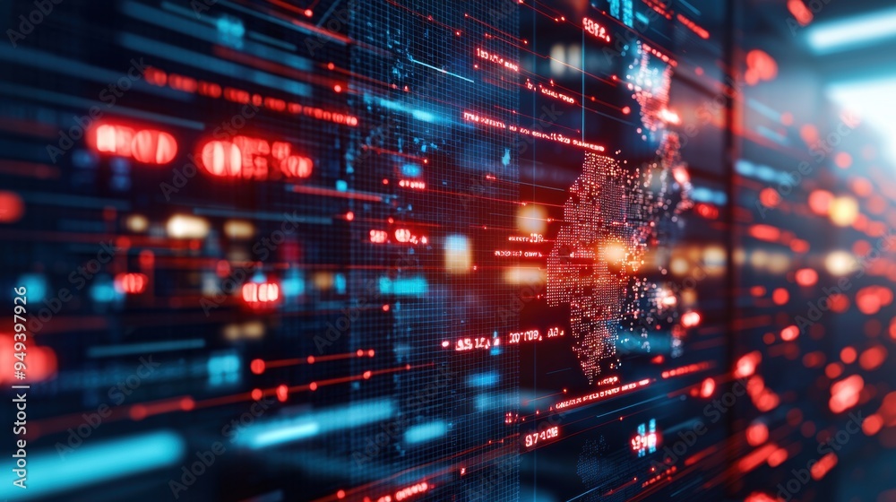 Global Trade Export Controls: Digital Map Highlights Key Zones on Shipping Container Scene with Business Interface Global Trade Export Controls: Digital Map Highlights Key Zones on Shipping Container Scene with Business Interface