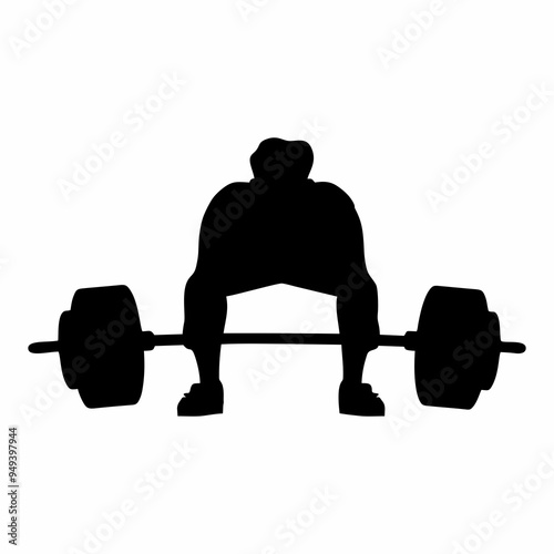 silhouette or illustration of a person lifting weights photo