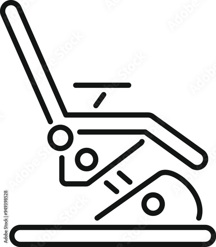 Simple icon of adjustable massage chair reclining for relaxation in spa salon