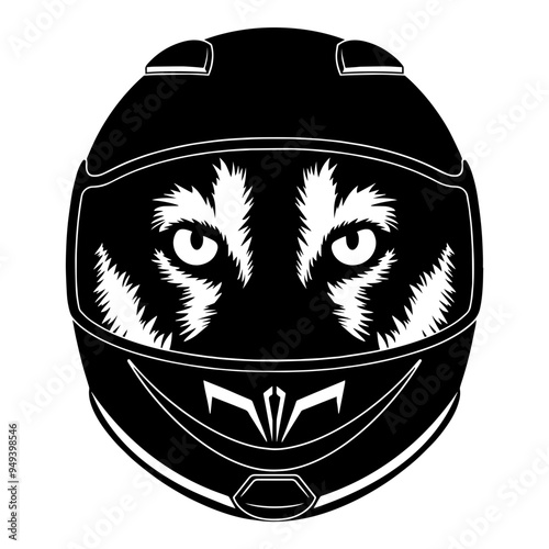 Mountain Lion In Motorcycle Helmet
