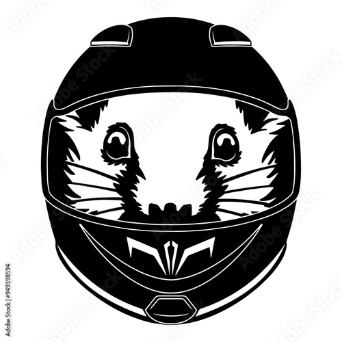 Mouse In Motorcycle Helmet