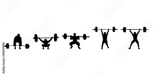 silhouette or illustration of a person lifting weights
