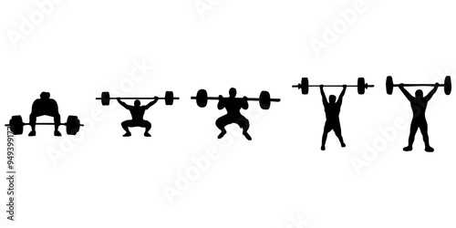 silhouette or illustration of a person lifting weights