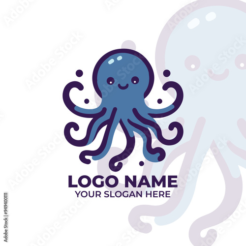 Simple Octopus Logo Flat Design