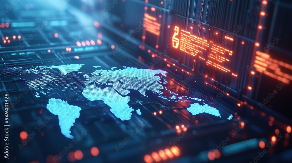 Global Logistics at Night: Container Ship Loading with Digital Export Control Zones and Business Data Integration Global Logistics at Night: Container Ship Loading with Digital Export Control Zones and Business Data Integration