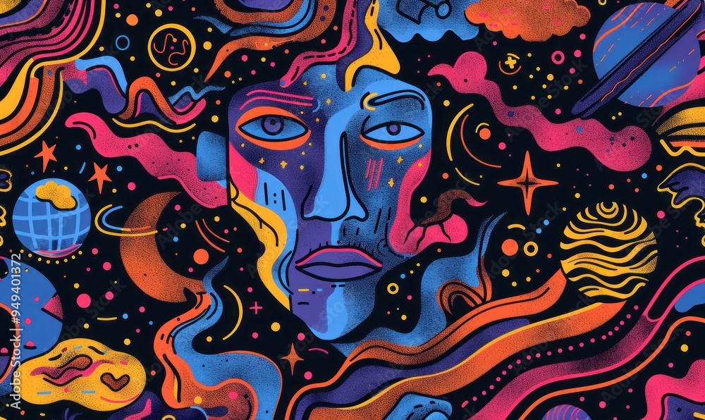 Obraz premium Abstract Cosmic Portrait