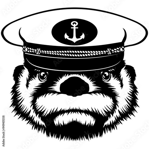 Otter In Captain Hat