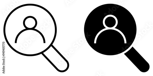 Search icon set vector, magnifying glass search icon. search and scan symbols.