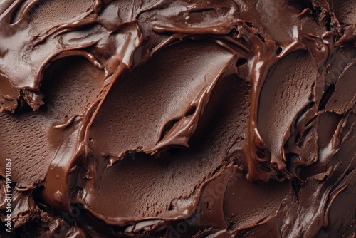 Closeup of Chocolate Ice Cream Texture.