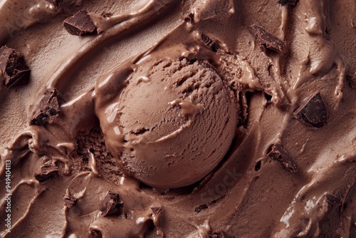 Wallpaper Mural Close-up of Chocolate Ice Cream with Chocolate Chunks. Torontodigital.ca