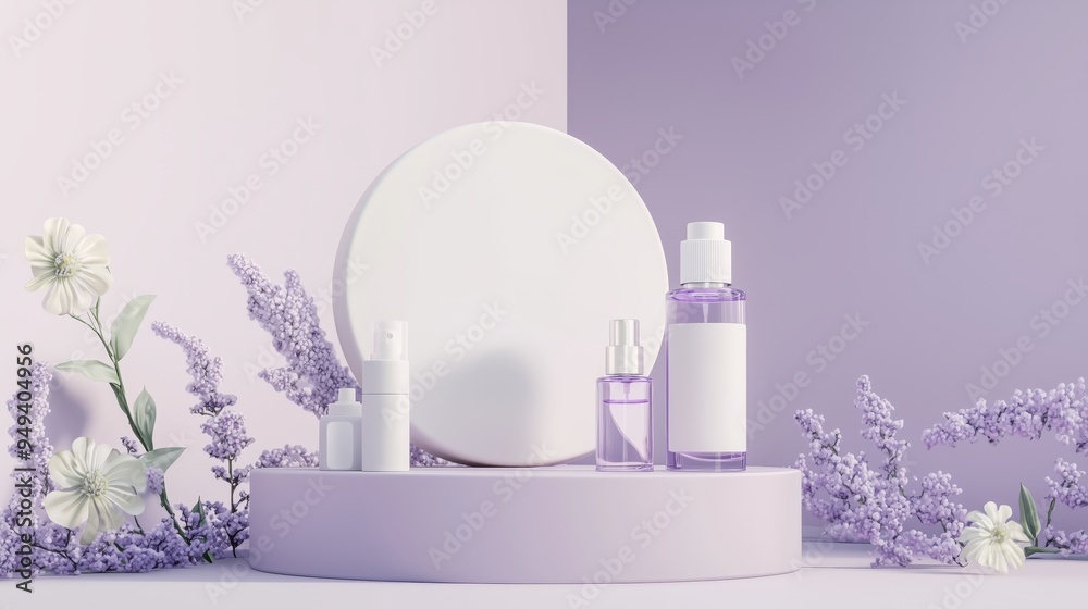 A stylish 3D podium with empty space on top A stylish 3D podium with empty space on top