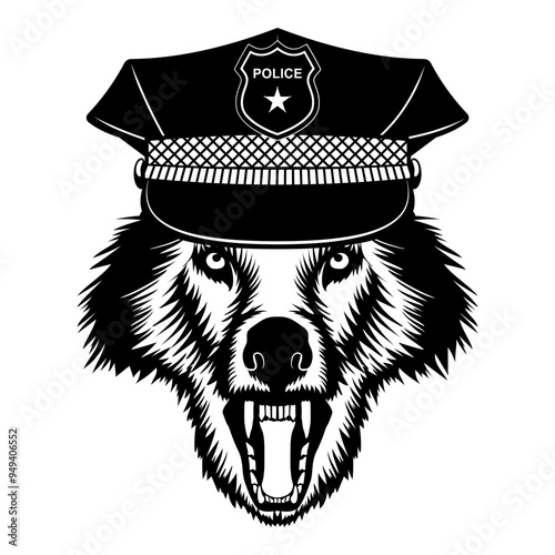 Police Wolf Roaring