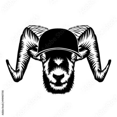 Ram In Baseball Cap