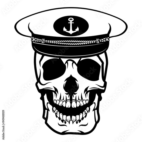 Skull In Captain Hat