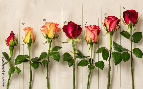 Rose Blooming in Stages Animated Sequence for Valentine Background photo