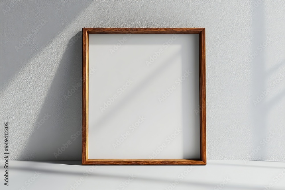 Fototapeta premium A floating picture frame with a blank canvas again 598 frame, wood, picture, photo, empty, wooden, blank, border, art, decoration, brown, wall, window, design, object, image, isolated, picture frame,