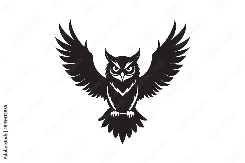 Horned Owl silhouette vector illustration Horned Owl silhouette vector illustration