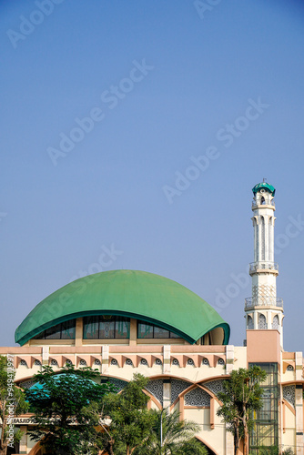 Front view from the corner of the Pamulang Grand Mosque, South Tangerang. photo