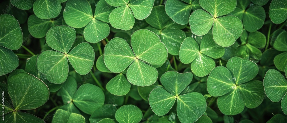 Lush Green Clover Leaves Close-Up Lush Green Clover Leaves Close-Up
