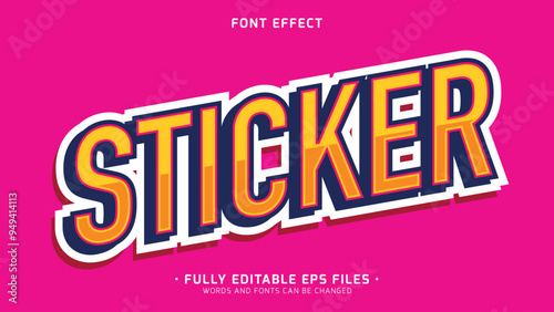 simple and minimalists sticker style vector text effect