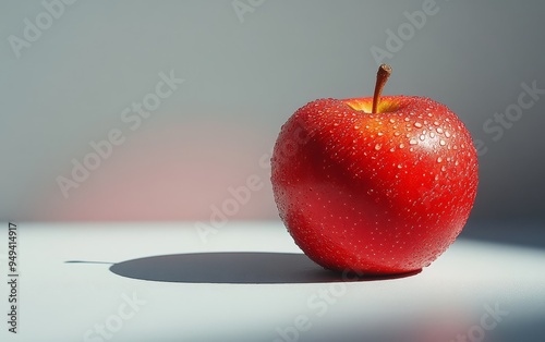 A red apple floating in midair casting a soft shad  413 apple, fruit, food, red, isolated, healthy, fresh, apples, white, diet, sweet, green, eat, health, yellow, ripe, juicy, nature, organic, natural photo