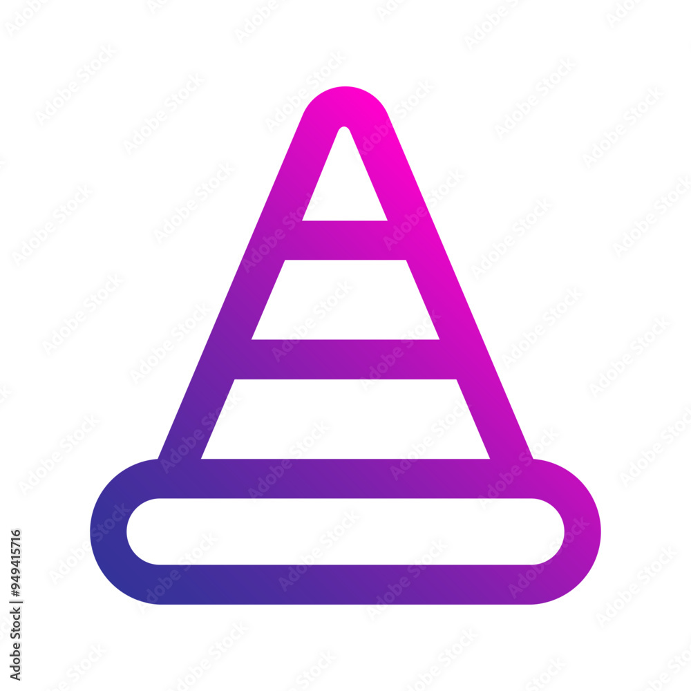 traffic cone gradient icon traffic cone gradient icon