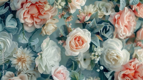 Floral Bouquet with Delicate Pastel Colors
