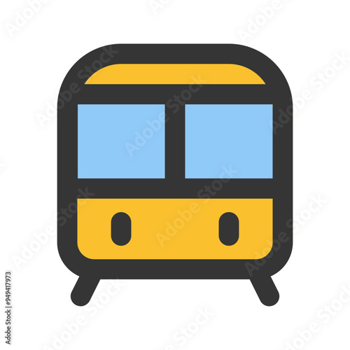 train outline fill icon
