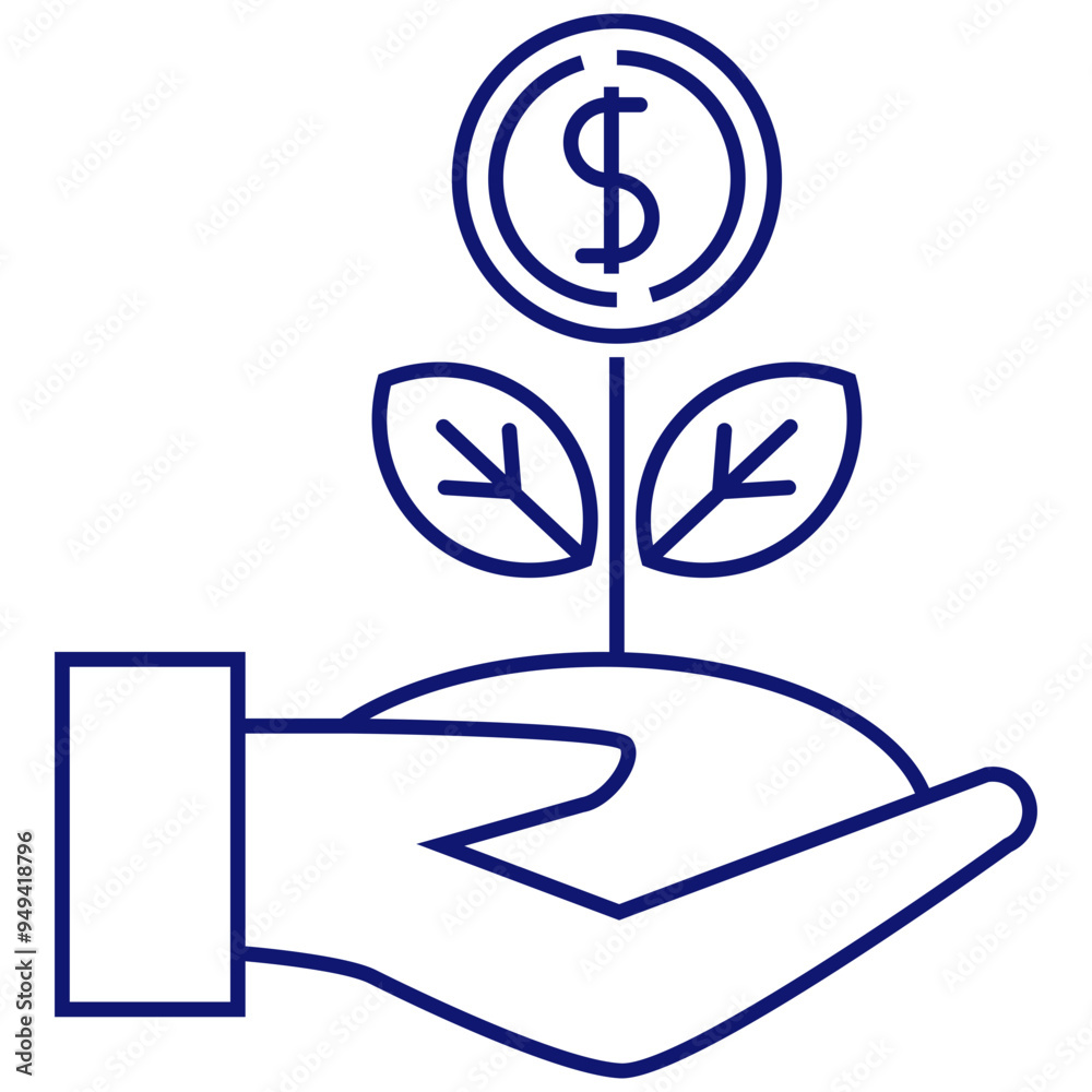 Investment icon with linear style Investment icon with linear style