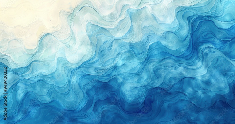 Fototapeta premium Abstract Blue and White Wavy Background