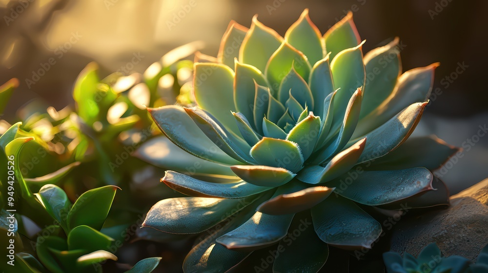 Green Succulent Close-Up Wallpaper. Green Succulent Close-Up Wallpaper.