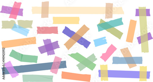Translucent sticky colored strips
