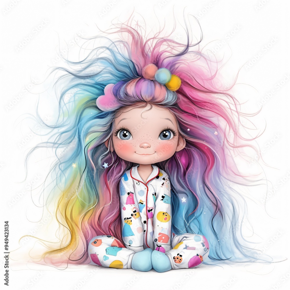 Fototapeta premium bedtime for little girl