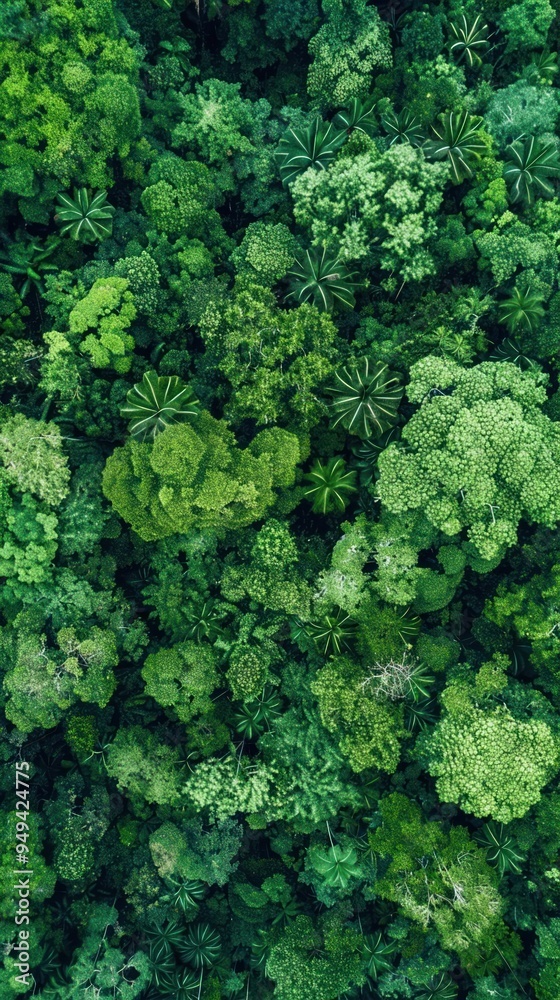 Rainforest canopy viewed from above lush green layers Rainforest canopy viewed from above lush green layers
