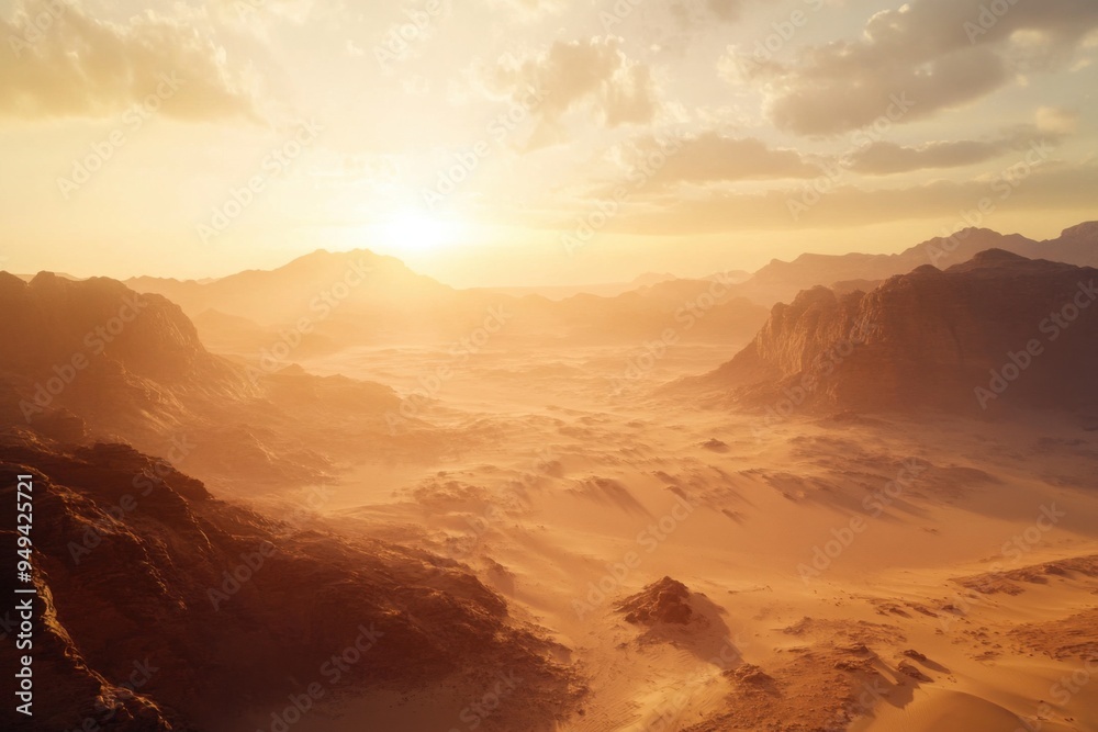 Naklejka premium A vast sweeping desert landscape, with copy space