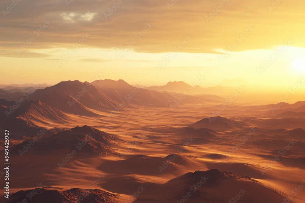 Naklejka premium A vast sweeping desert landscape, with copy space