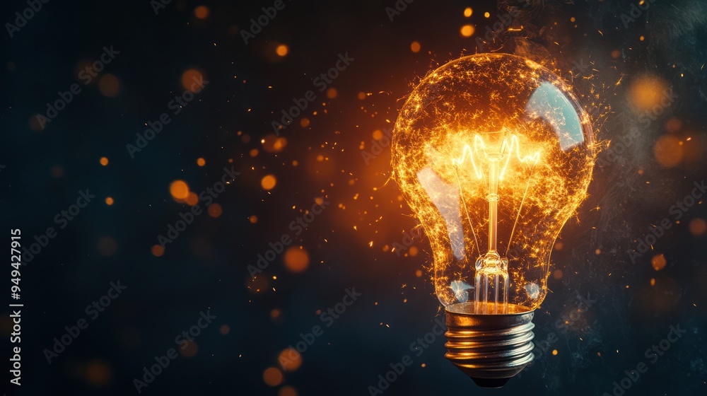 Sparkling Lightbulb, Symbol of Innovation Sparkling Lightbulb, Symbol of Innovation