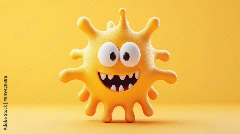 Fototapeta premium Explore a vibrant 3D render icon of immunity featuring a modern cartoon style with intricate textures.