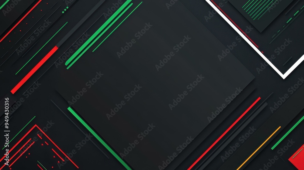 A sleek black background enhances a modern green vector design, featuring a minimalist white square banner for your text. A sleek black background enhances a modern green vector design, featuring a minimalist white square banner for your text.
