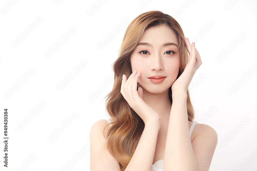 Beautiful young asian woman with clean fresh skin on white background, Face care, Facial treatment, Cosmetology, beauty and spa, Asian women portrait. Beautiful young asian woman with clean fresh skin on white background, Face care, Facial treatment, Cosmetology, beauty and spa, Asian women portrait.