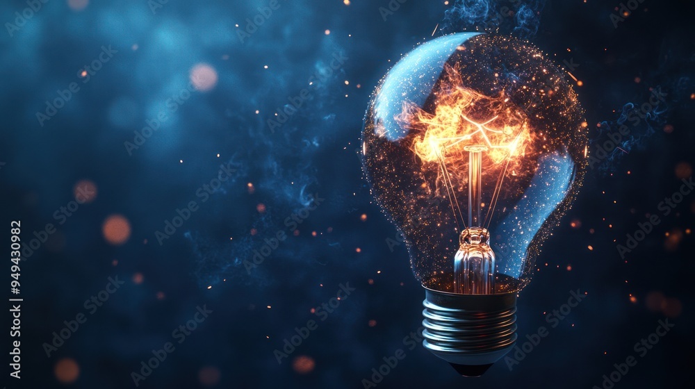 Burning Light Bulb - An idea on fire Burning Light Bulb - An idea on fire