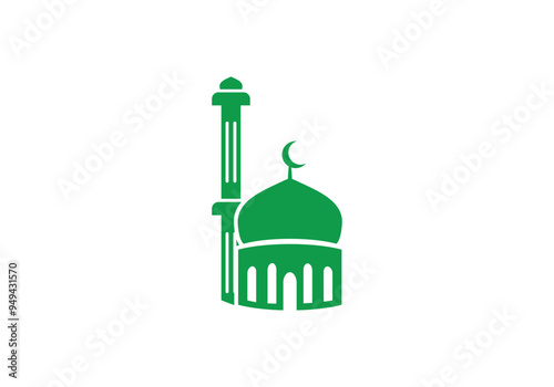 Modern Green Islamic Mosque...