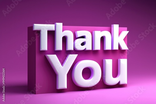 Glossy 3D Text 'Thank You'